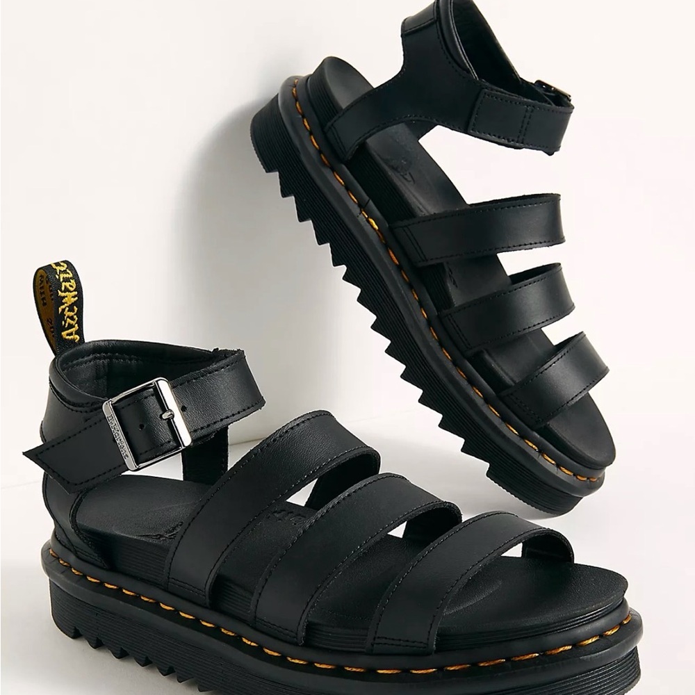 Dr. Martens Black Blaire Flatform Sandals